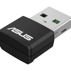 Asus USB-AX55 Nano IEEE 802.11ax Dual Band Wi-Fi Adapter for Computer, Notebook - USB 2.0 Type A - 1.76 Gbit/s - 2.40 GHz ISM - 5 GHz UNII - External