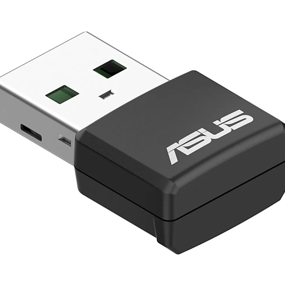 Asus USB-AX55 Nano IEEE 802.11ax Dual Band Wi-Fi Adapter for Computer, Notebook - USB 2.0 Type A - 1.76 Gbit/s - 2.40 GHz ISM - 5 GHz UNII - External