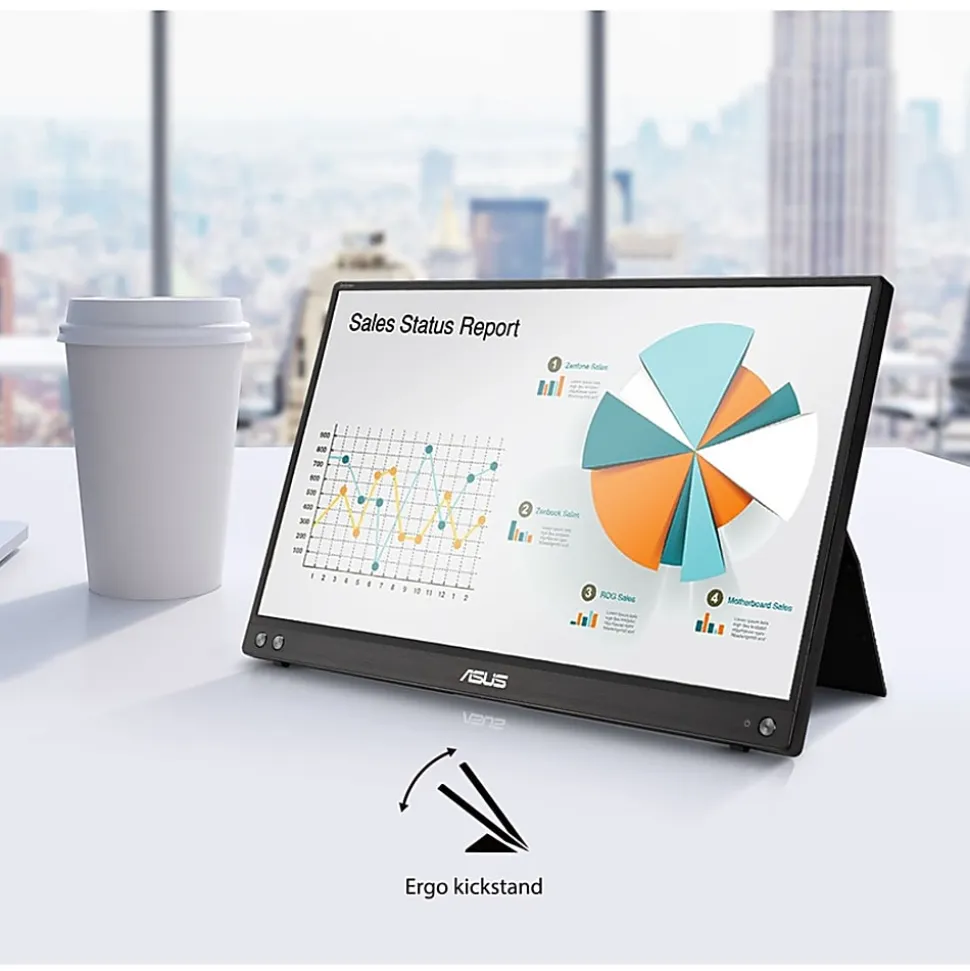 Asus ZenScreen MB16ACV 16" Class LCD Monitor - 16:9 - Silver - 15.6" Viewable - In-plane Switching (IPS) Technology - MB16ACV