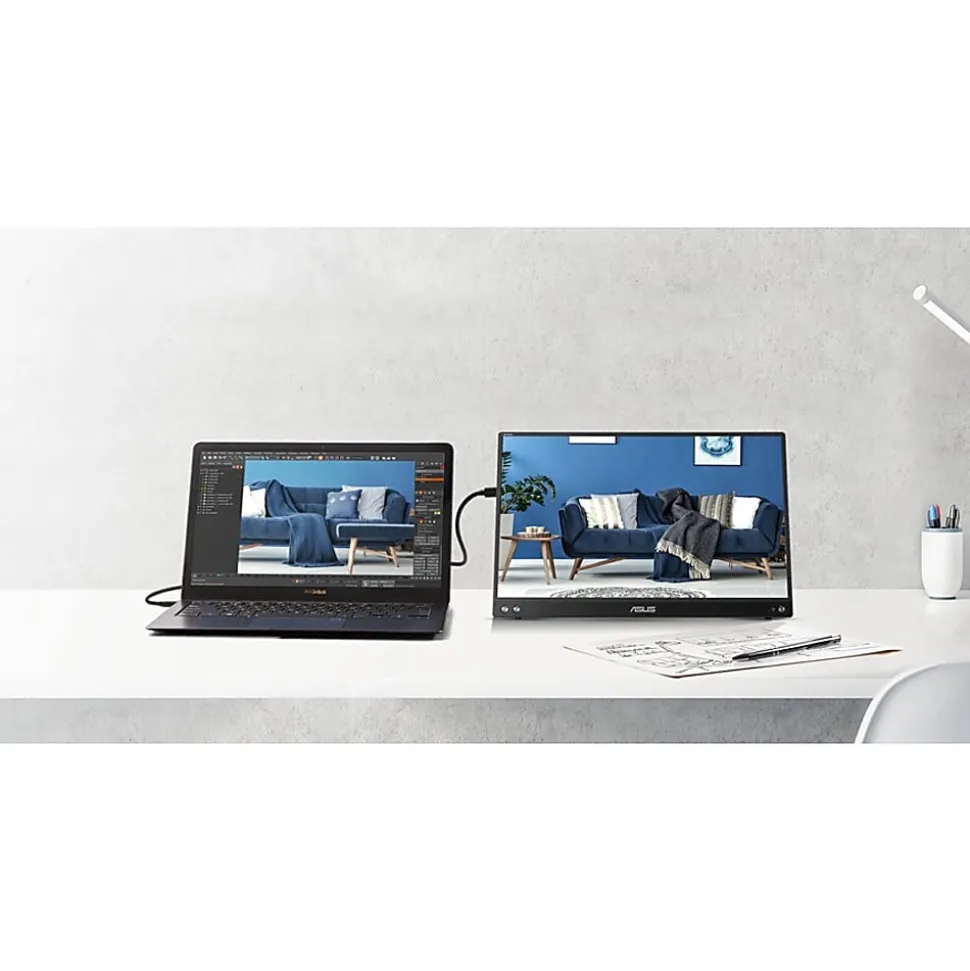 Asus ZenScreen MB16ACV 16" Class LCD Monitor - 16:9 - Silver - 15.6" Viewable - In-plane Switching (IPS) Technology - MB16ACV