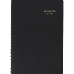 AT-A-GLANCE® Academic 2026-2027 Daily Appointment Book Planner, Black, Small, 5" x 8"