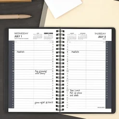 AT-A-GLANCE® Academic 2026-2027 Daily Appointment Book Planner, Black, Small, 5