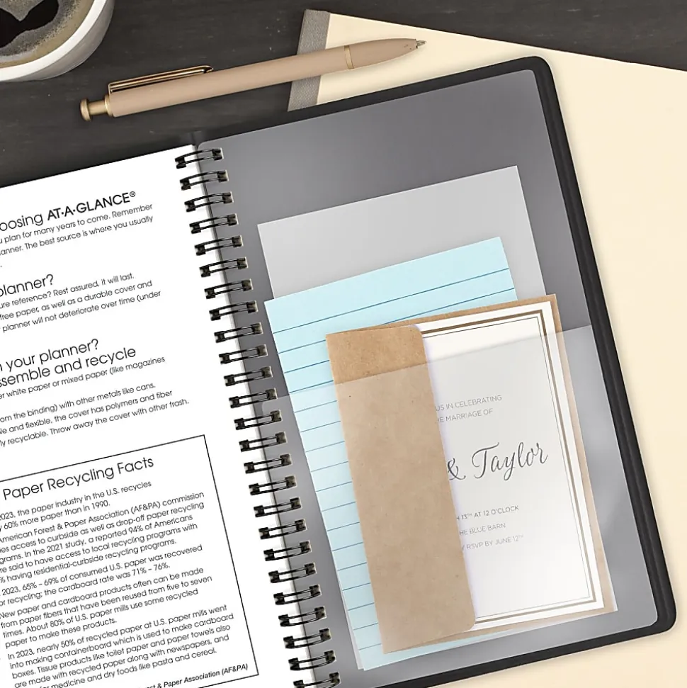 AT-A-GLANCE® Academic 2026-2027 Daily Appointment Book Planner, Black, Small, 5" x 8"