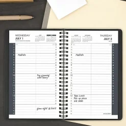 AT-A-GLANCE® Academic 2026-2027 Daily Appointment Book Planner, Black, Small, 5