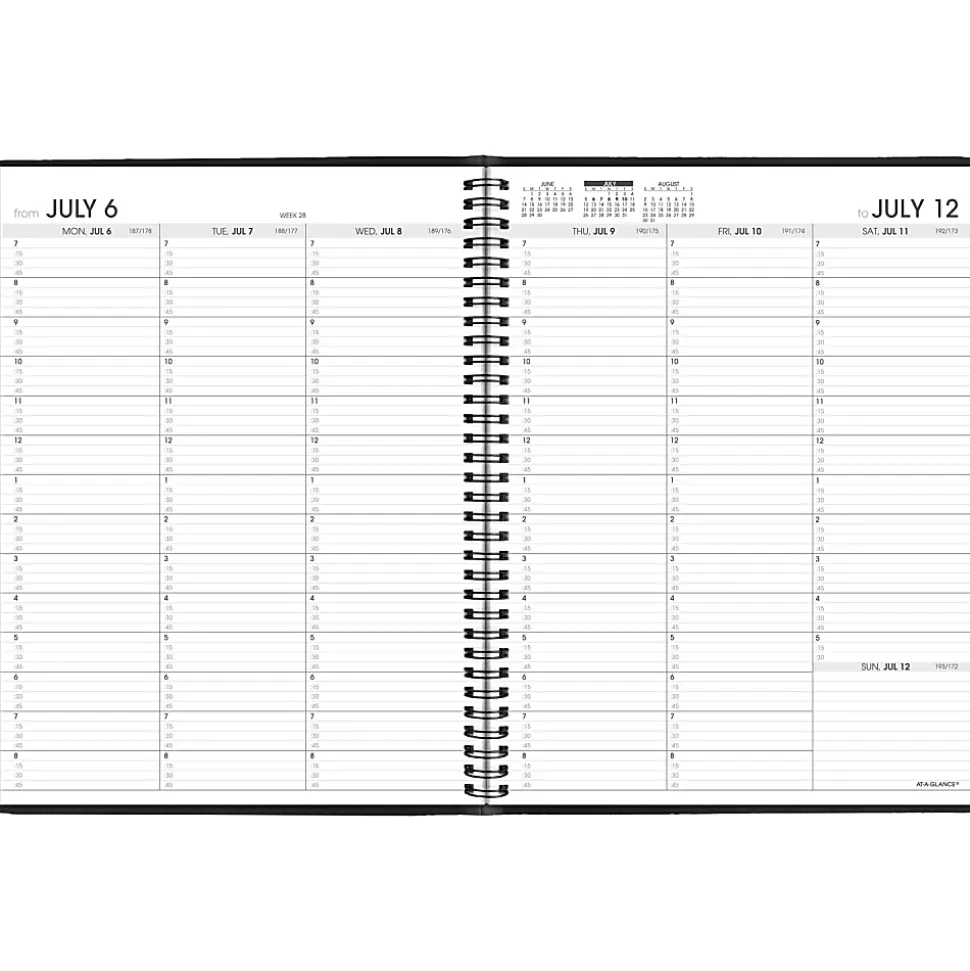 AT-A-GLANCE® Academic 2026-2027 Weekly Appointment Book Planner, Black, Large, 8 1/4" x 11"