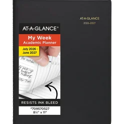 AT-A-GLANCE® Academic 2026-2027 Weekly Appointment Book Planner, Black, Large, 8 1/4