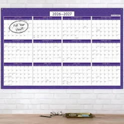 AT-A-GLANCE® BADGE Reversible Erasable Academic and Regular Year 2026-2027 Wall Calendar, Geo, Large, 24" x 36"