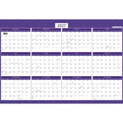 AT-A-GLANCE® BADGE Reversible Erasable Academic and Regular Year 2026-2027 Wall Calendar, Geo, Large, 24