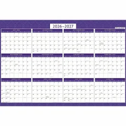AT-A-GLANCE® BADGE Reversible Erasable Academic and Regular Year 2026-2027 Wall Calendar, Geo, Large, 24