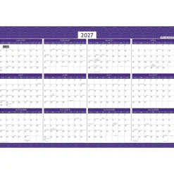 AT-A-GLANCE® BADGE Reversible Erasable Academic and Regular Year 2026-2027 Wall Calendar, Geo, Large, 24
