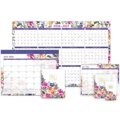 AT-A-GLANCE® BADGE Reversible Erasable Academic and Regular Year 2026-2027 Wall Calendar, Floral, Large, 24