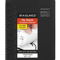 AT-A-GLANCE® Contemporary Academic 2026-2027 Weekly Monthly Planner, Black, Large, 8 1/4