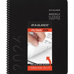 AT-A-GLANCE® Contemporary Lite 2026 Weekly Monthly Planner, Black, Large, 8 1/4