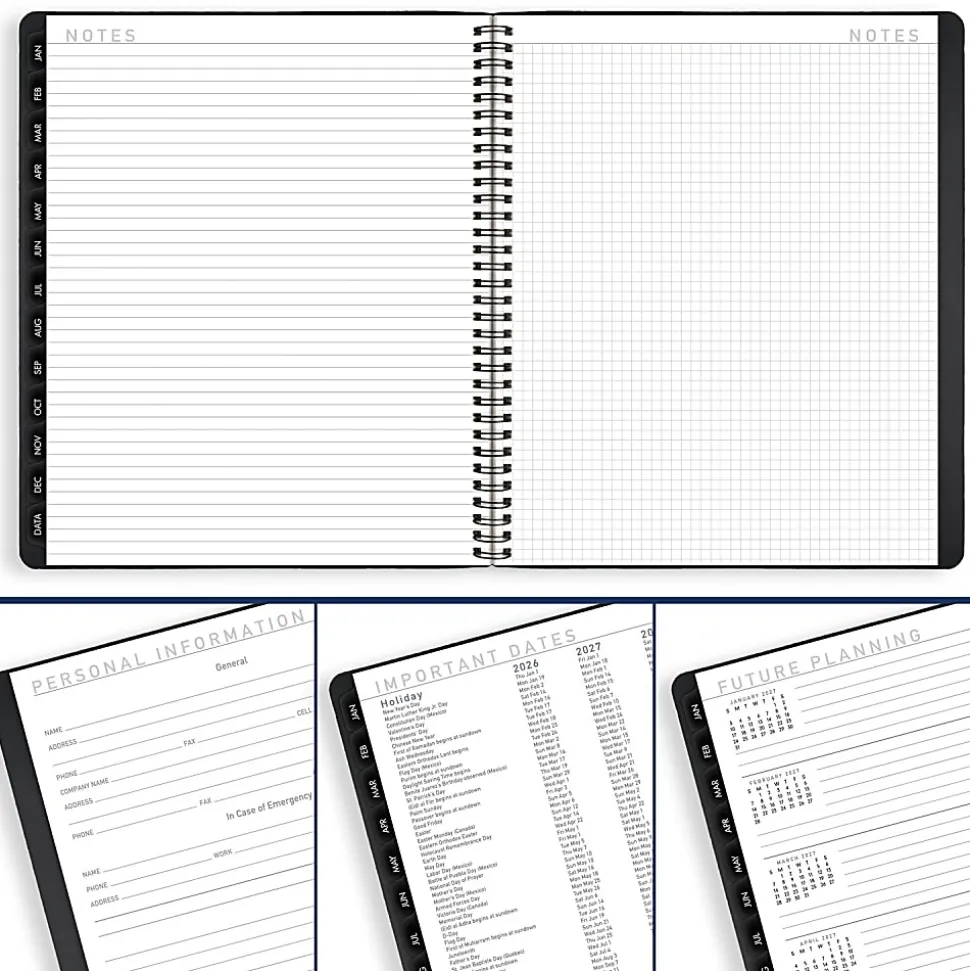 AT-A-GLANCE® Contemporary 2026 Monthly Planner, Black, Large, 9" x 11"