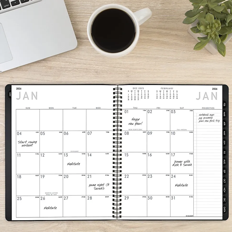 AT-A-GLANCE® Contemporary 2026 Monthly Planner, Black, Large, 9" x 11"