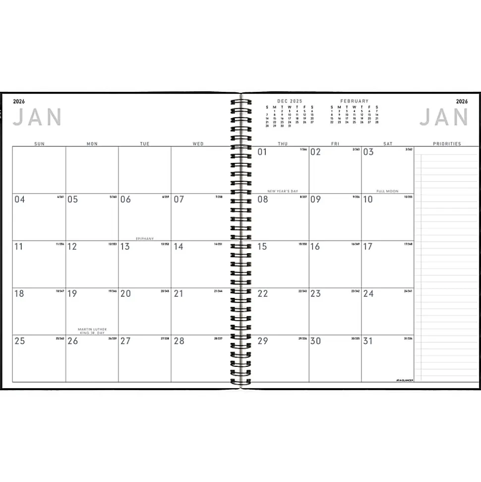 AT-A-GLANCE® Contemporary 2026 Monthly Planner, Black, Large, 9" x 11"