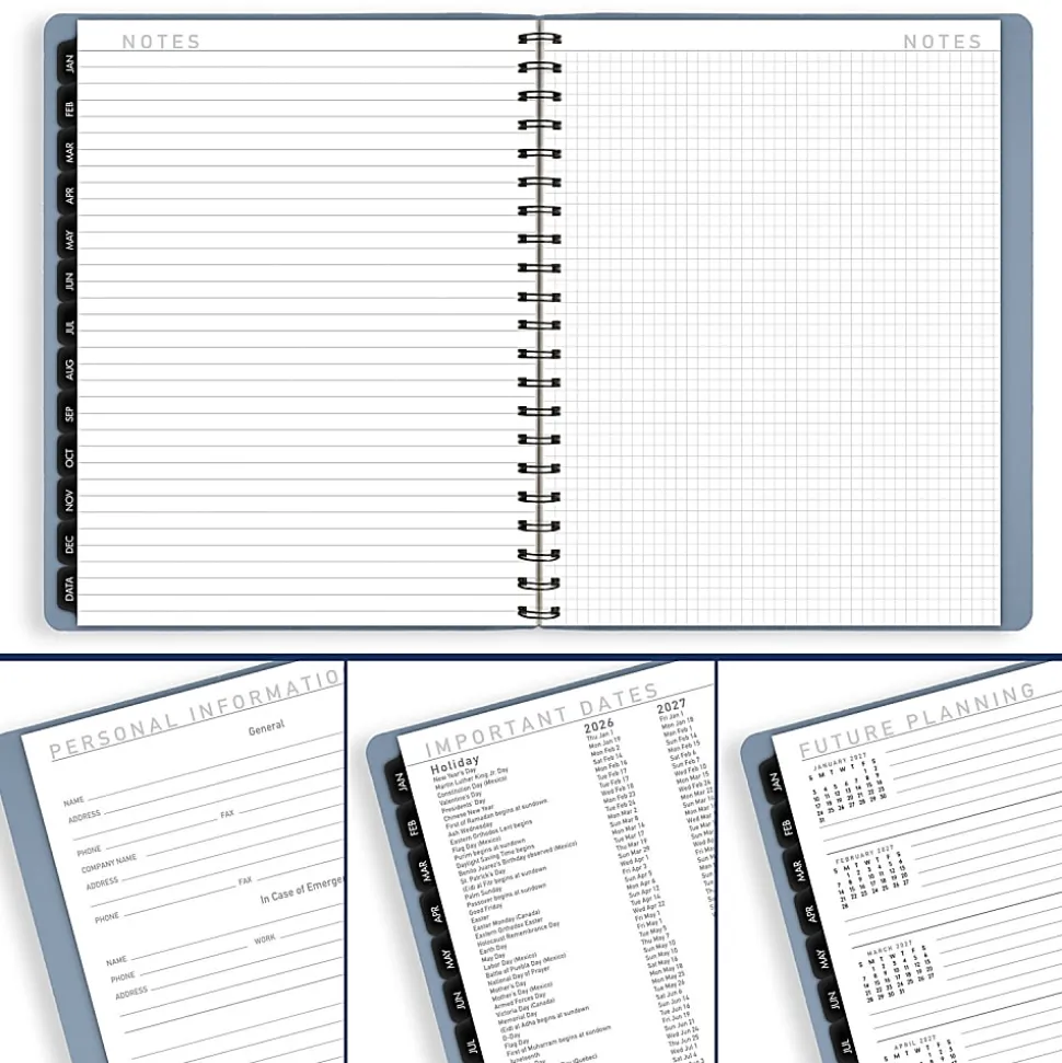 AT-A-GLANCE® Contemporary 2026 Weekly Monthly Planner, Drizzle, Large, 8 1/4" x 11"