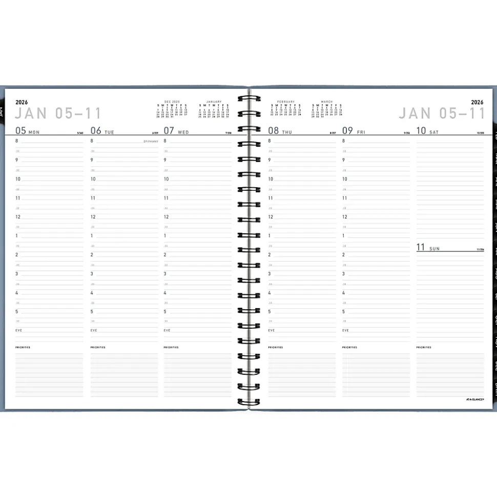 AT-A-GLANCE® Contemporary 2026 Weekly Monthly Planner, Drizzle, Large, 8 1/4" x 11"