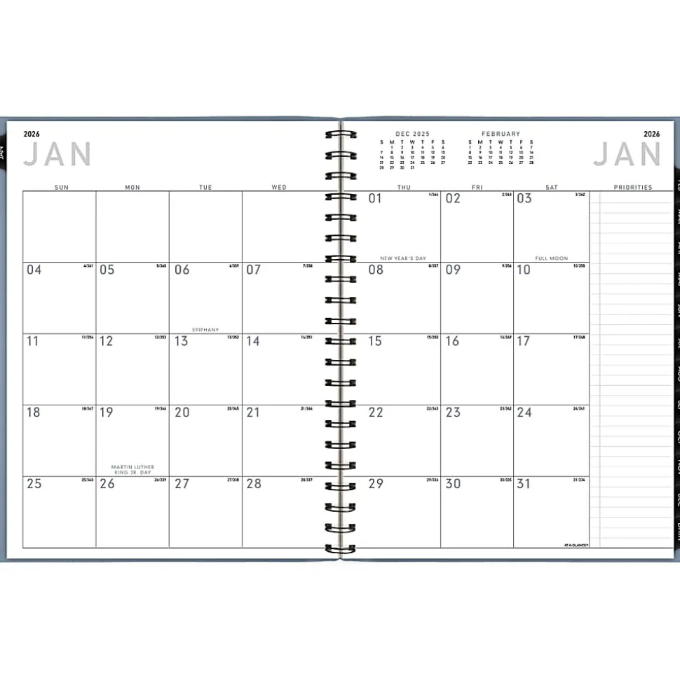 AT-A-GLANCE® Contemporary 2026 Weekly Monthly Planner, Drizzle, Large, 8 1/4" x 11"