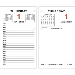 AT-A-GLANCEĀ® 2026 Daily Loose-Leaf Desk Calendar Refill With Weekends, Standard, 3 1/2" x 6"