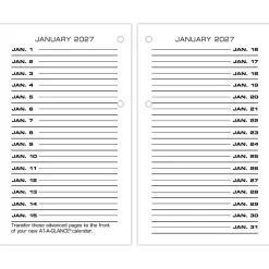 AT-A-GLANCE® 2026 Daily Loose-Leaf Desk Calendar Refill With Weekends, Standard, 3 1/2