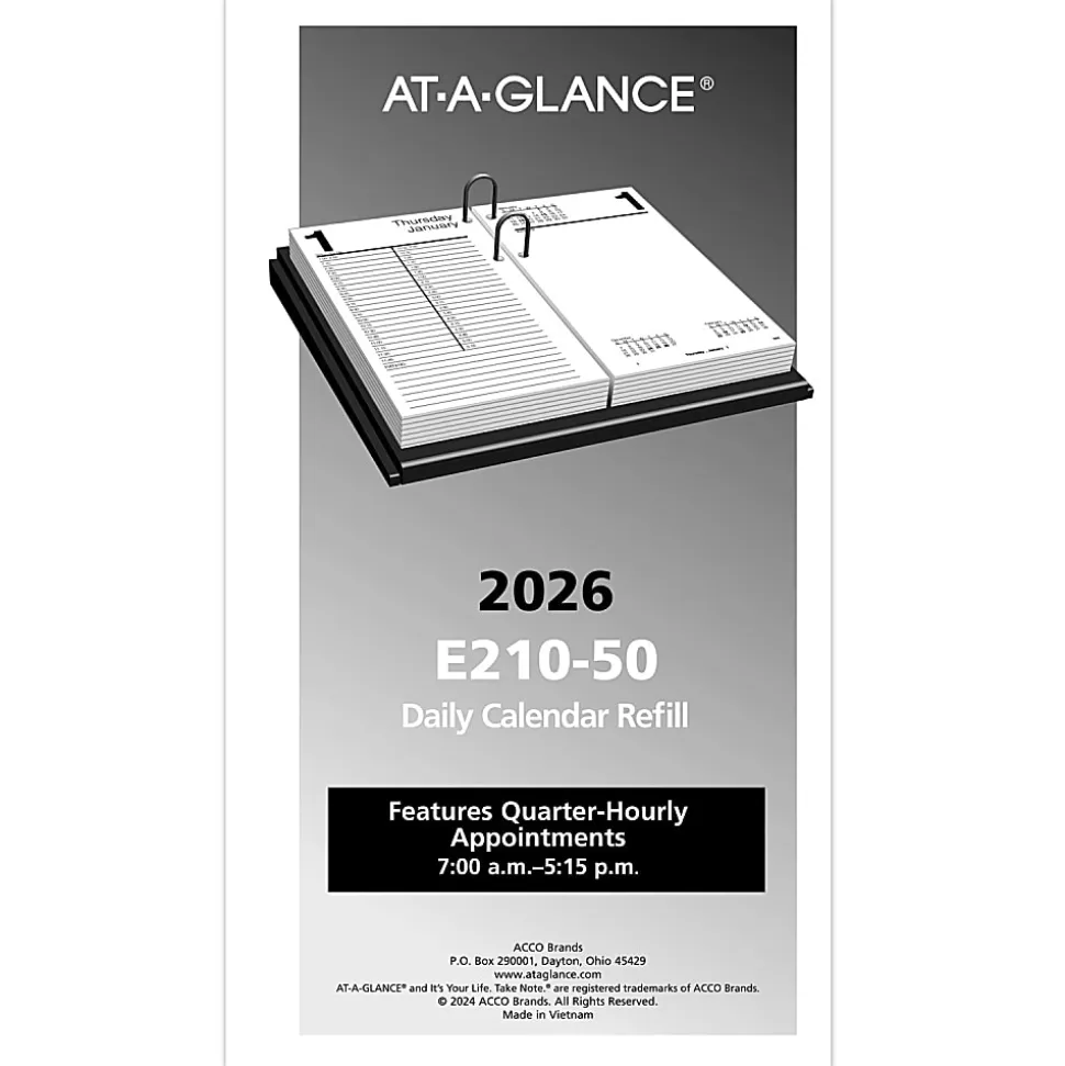 AT-A-GLANCE® 2026 Daily Loose-Leaf Desk Calendar Refill, Standard, 4 1/2" x 8"