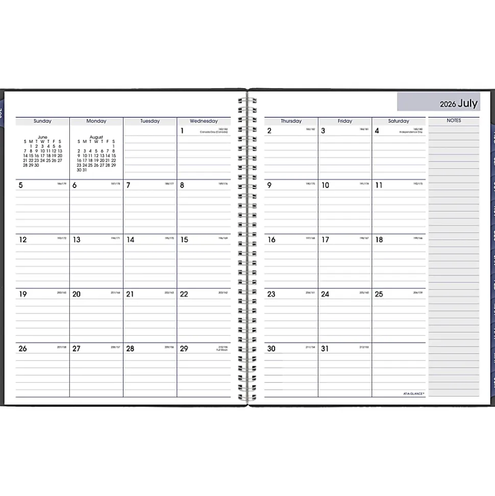 AT-A-GLANCE® DayMinder® Academic 2026-2027 Monthly Planner, Charcoal, Large, 8 1/2" x 11"
