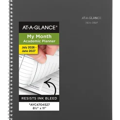 AT-A-GLANCE® DayMinder® Academic 2026-2027 Monthly Planner, Charcoal, Large, 8 1/2