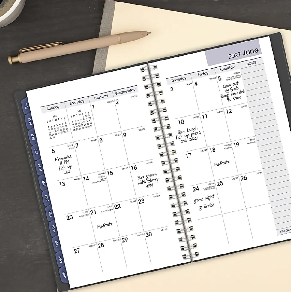 AT-A-GLANCE® DayMinder® Academic 2026-2027 Weekly Monthly Planner, Charcoal, Small, 5" x 8"