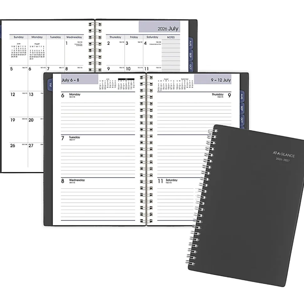 AT-A-GLANCE® DayMinder® Academic 2026-2027 Weekly Monthly Planner, Charcoal, Small, 5" x 8"