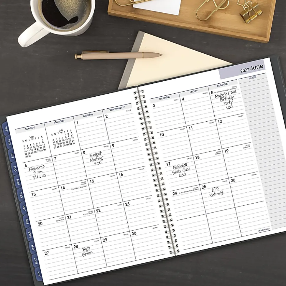 AT-A-GLANCE® DayMinder® Academic 2026-2027 Weekly Monthly Appointment Book Planner, Charcoal, Large, 8 1/2" x 11"