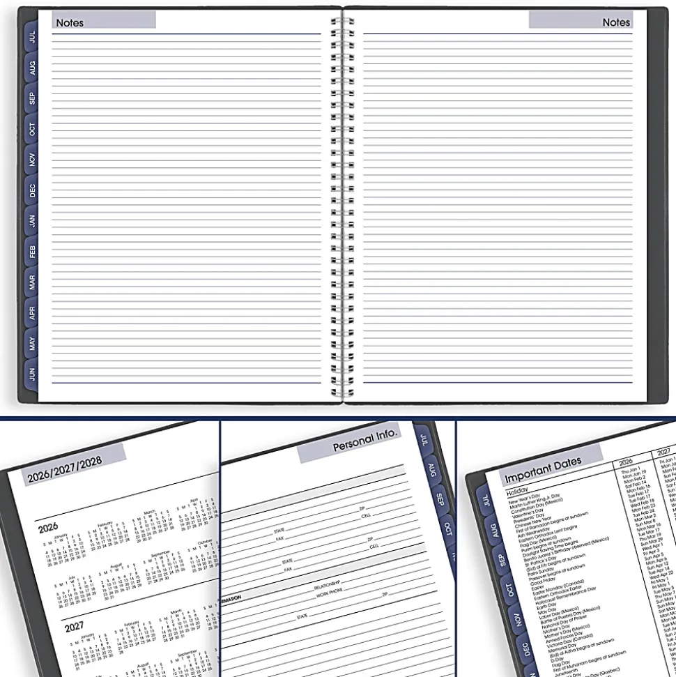 AT-A-GLANCE® DayMinder® Academic 2026-2027 Weekly Monthly Appointment Book Planner, Charcoal, Large, 8 1/2" x 11"