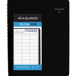 AT-A-GLANCE® DayMinder® 2026 Four Person Daily Appointment Book, Black, Large, 8