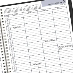 AT-A-GLANCE® DayMinder® 2026 Four Person Daily Appointment Book, Black, Large, 8