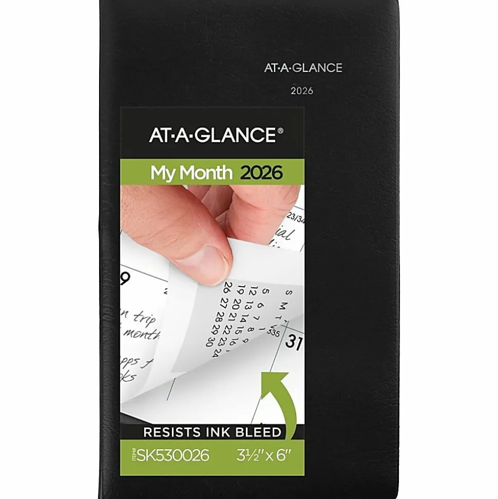 AT-A-GLANCE® DayMinder® 2026 Monthly Planner, Black, Pocket, 3 1/2" x 6"
