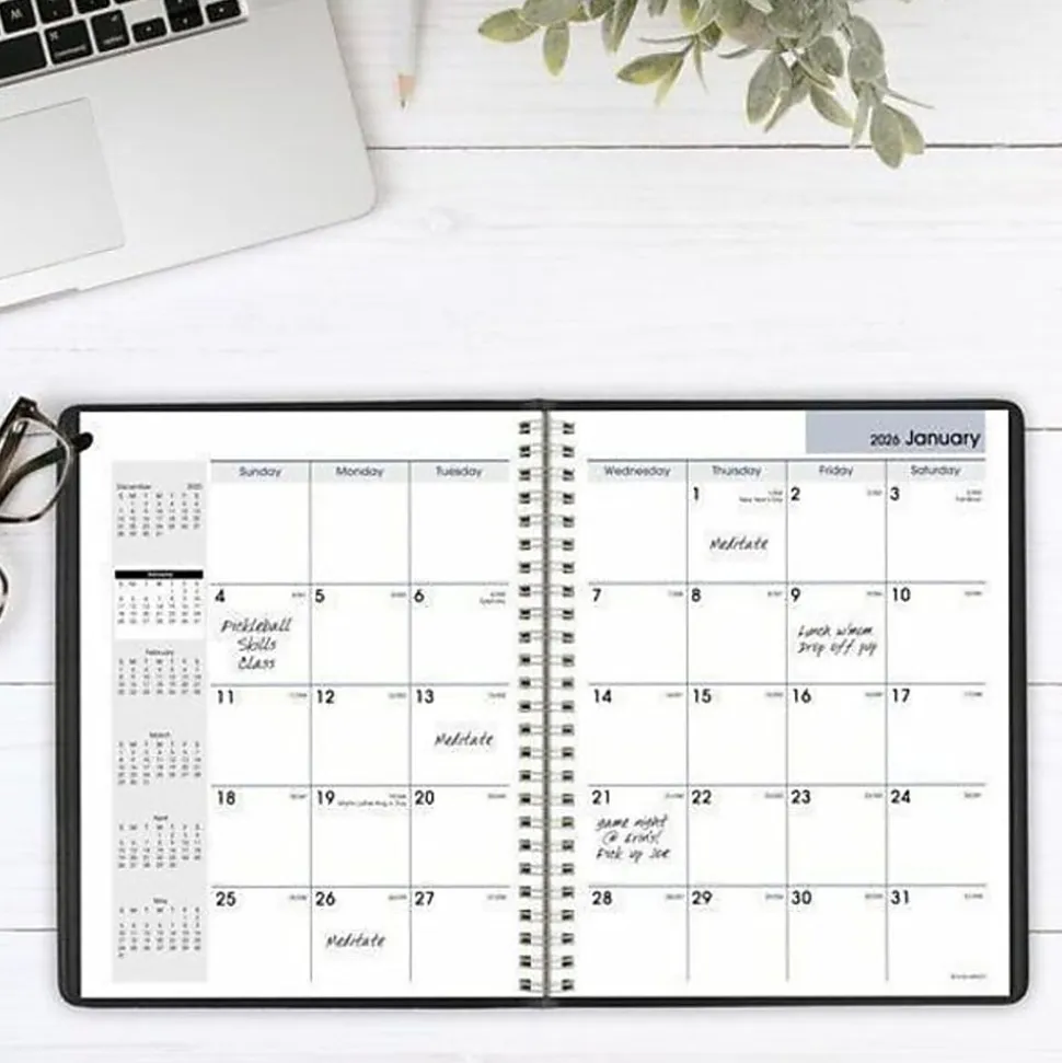 AT-A-GLANCE® DayMinder® 2026 Monthly Planner, Black, Medium, 7" x 8 3/4"