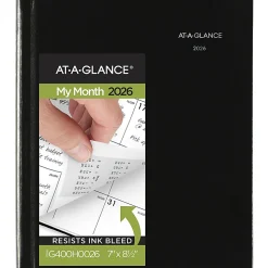 AT-A-GLANCE® DayMinder® 2026 Monthly Planner, Hardcover, Black, Medium, 7" x 8 1/2"