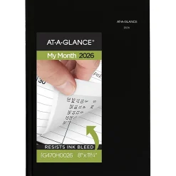 AT-A-GLANCE® DayMinder® 2026 Monthly Planner, Hardcover, Black, Large, 8" x 11 3/4"