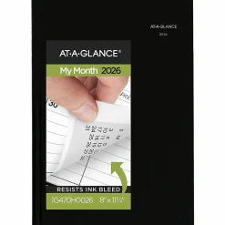 AT-A-GLANCE® DayMinder® 2026 Monthly Planner, Hardcover, Black, Large, 8