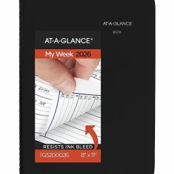 AT-A-GLANCE® DayMinder® 2026 Weekly Appointment Book Planner, Black, Large, 8" x 11"