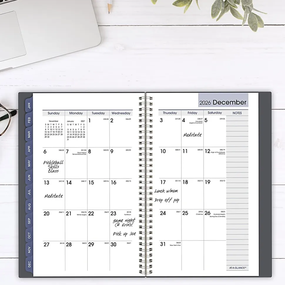 AT-A-GLANCE® DayMinder® 2026 Weekly Monthly Planner, Gray, Small, 5" x 8"