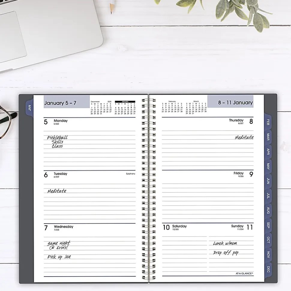 AT-A-GLANCE® DayMinder® 2026 Weekly Monthly Planner, Gray, Small, 5" x 8"