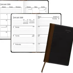 AT-A-GLANCE® Fine Diary® 2026 Weekly Monthly Diary, Black Brown, Pocket, 2 3/4