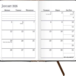 AT-A-GLANCE® Fine Diary® 2026 Weekly Monthly Diary, Black Brown, Pocket, 2 3/4