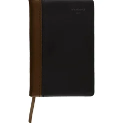 2025 AT-A-GLANCE® Fine Diary® Weekly/Monthly Diary, 2-3/4" x 4-1/4", Black/Brown, January To December, 740105