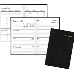 AT-A-GLANCE® Fine Diary® 2026 Weekly Monthly Diary, Black, Pocket, 2 3/4" x 4 1/4"