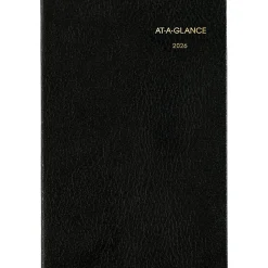 AT-A-GLANCE® Fine Diary® 2026 Weekly Monthly Diary, Black, Pocket, 2 3/4