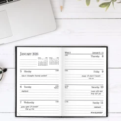 AT-A-GLANCE® Fine Diary® 2026 Weekly Monthly Diary, Black, Pocket, 2 3/4