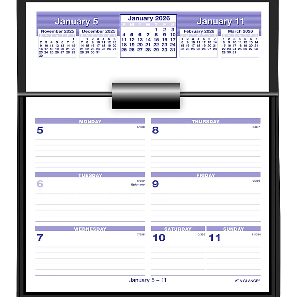 AT-A-GLANCE® FLIP-A-WEEK® 2026 Weekly Desk Calendar Refill, Small, 5 1/2" x 7"