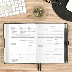 AT-A-GLANCE® FOUNDATION GOAL SETTING Undated Weekly Monthly Planner, Blue, Small, 5 1/2